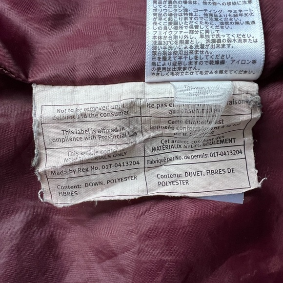 Eddie Bauer Burgundy Women’s Quilted Down Hooded Jacket - XS - Picture 8 of 10